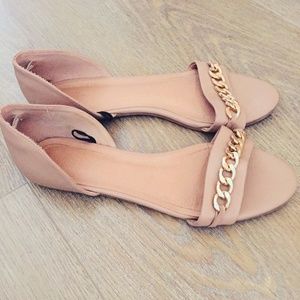 H&M Blush Chain Detail Sandals - Size 39